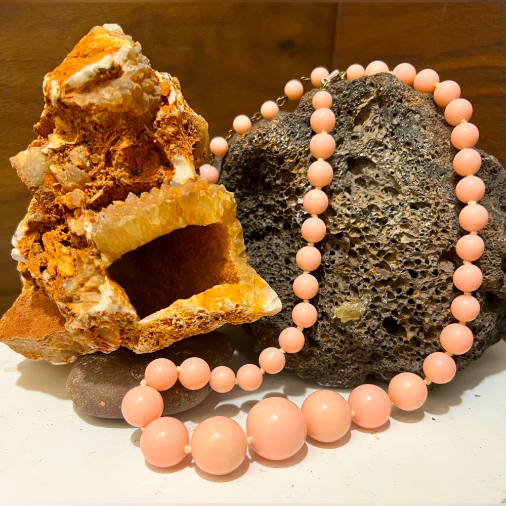 Vintage Pink Pearl Necklace